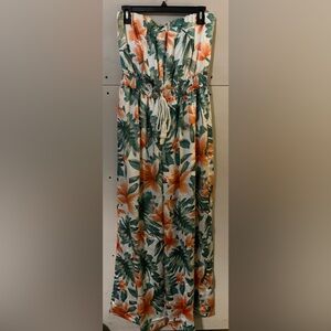 Floral strapless romper - size Large